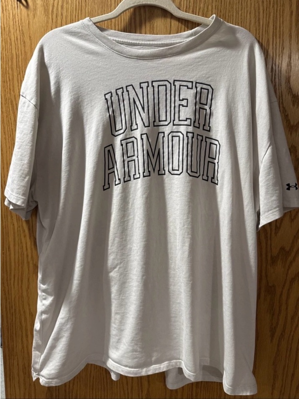 Under Armour, 2X, Beige Varsity T-shirt, Short-Sleeve Logo Tee - Picture 1 of 1